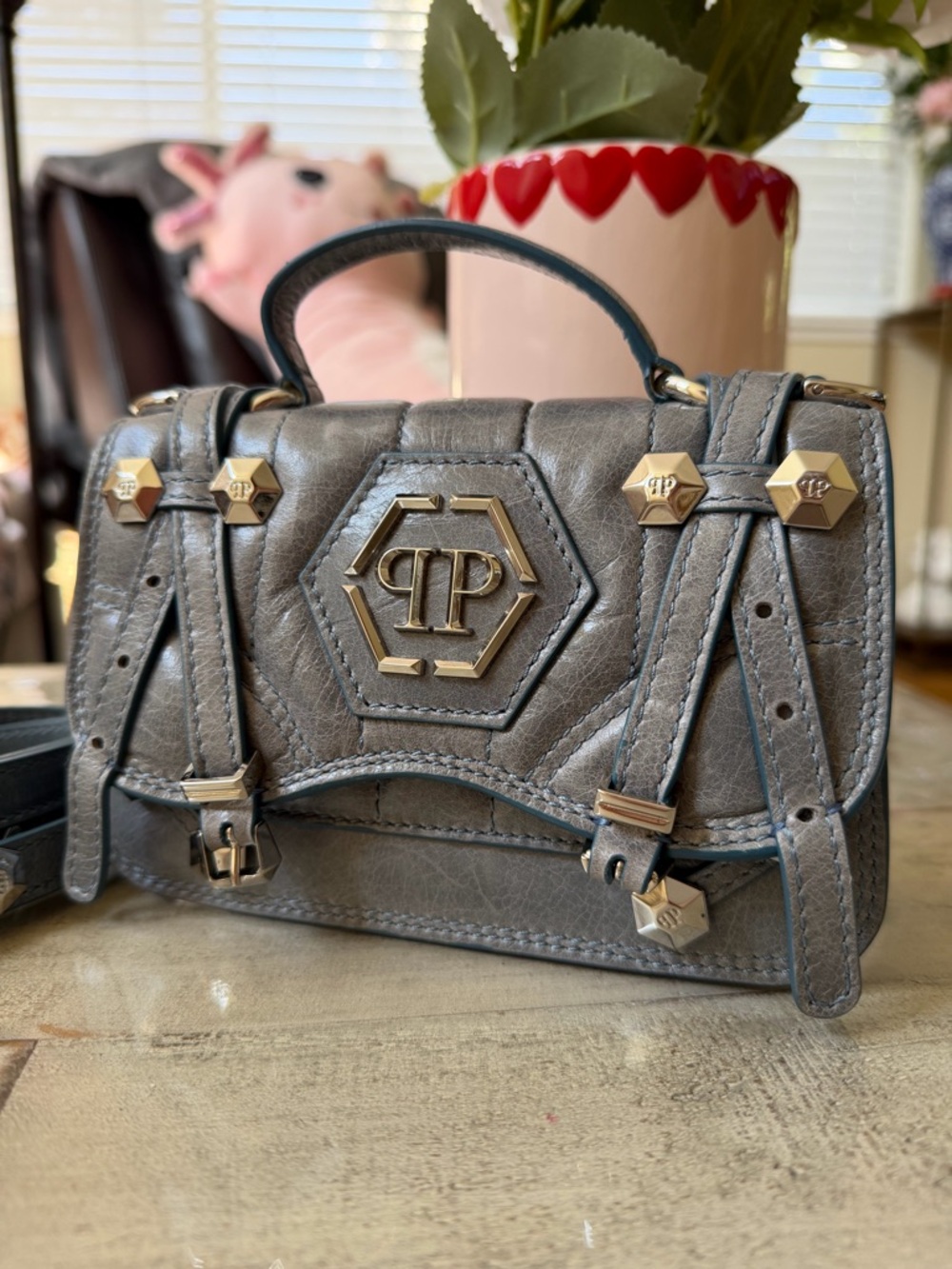 Philipp Plein Top Hexagon Mini Bag